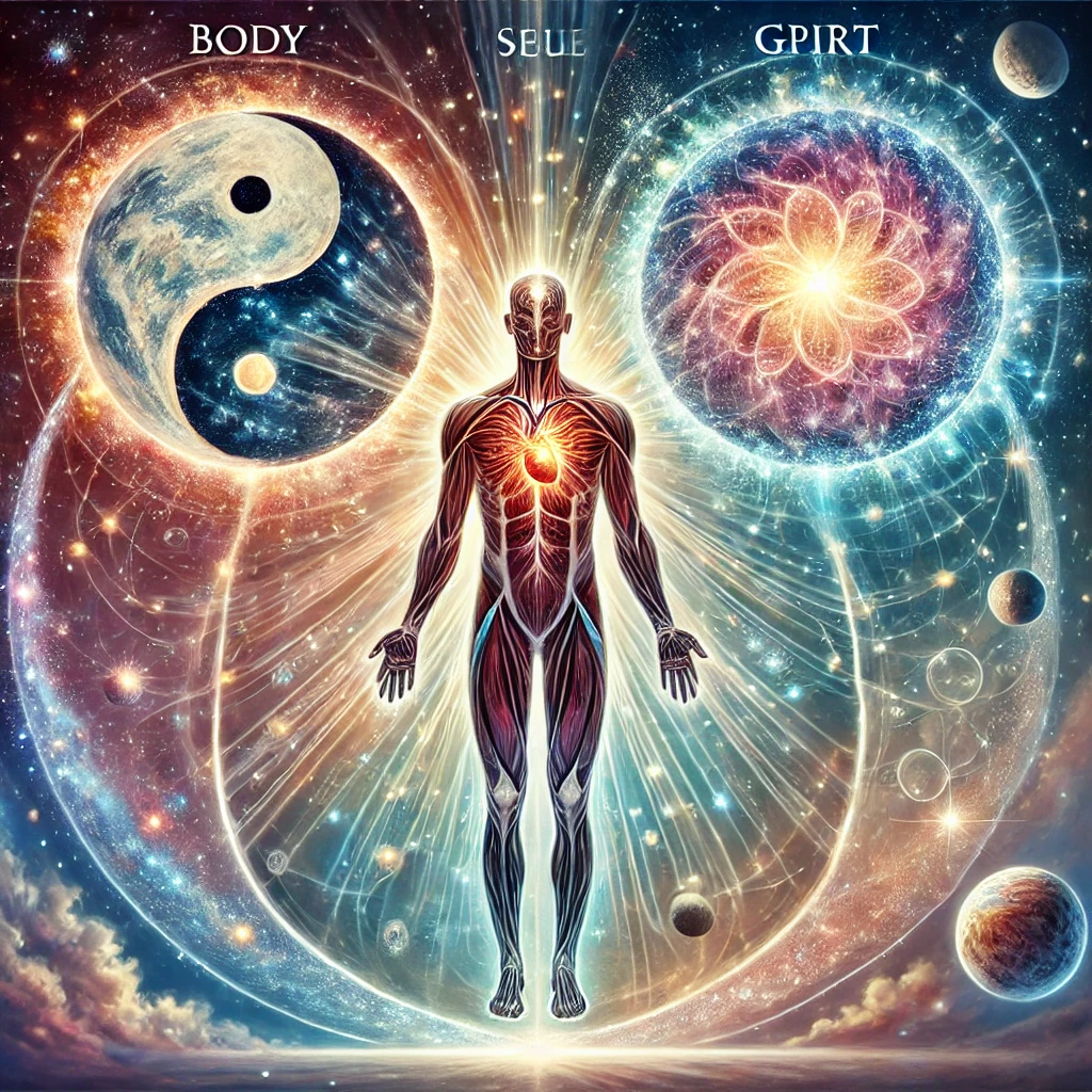 DALL·E 2025-03-11 09.14.36 – An artistic and symbolic illustration representing the threefold nature of the human being according to anthroposophy. The image should depict a human Dreigliederung des Menschen