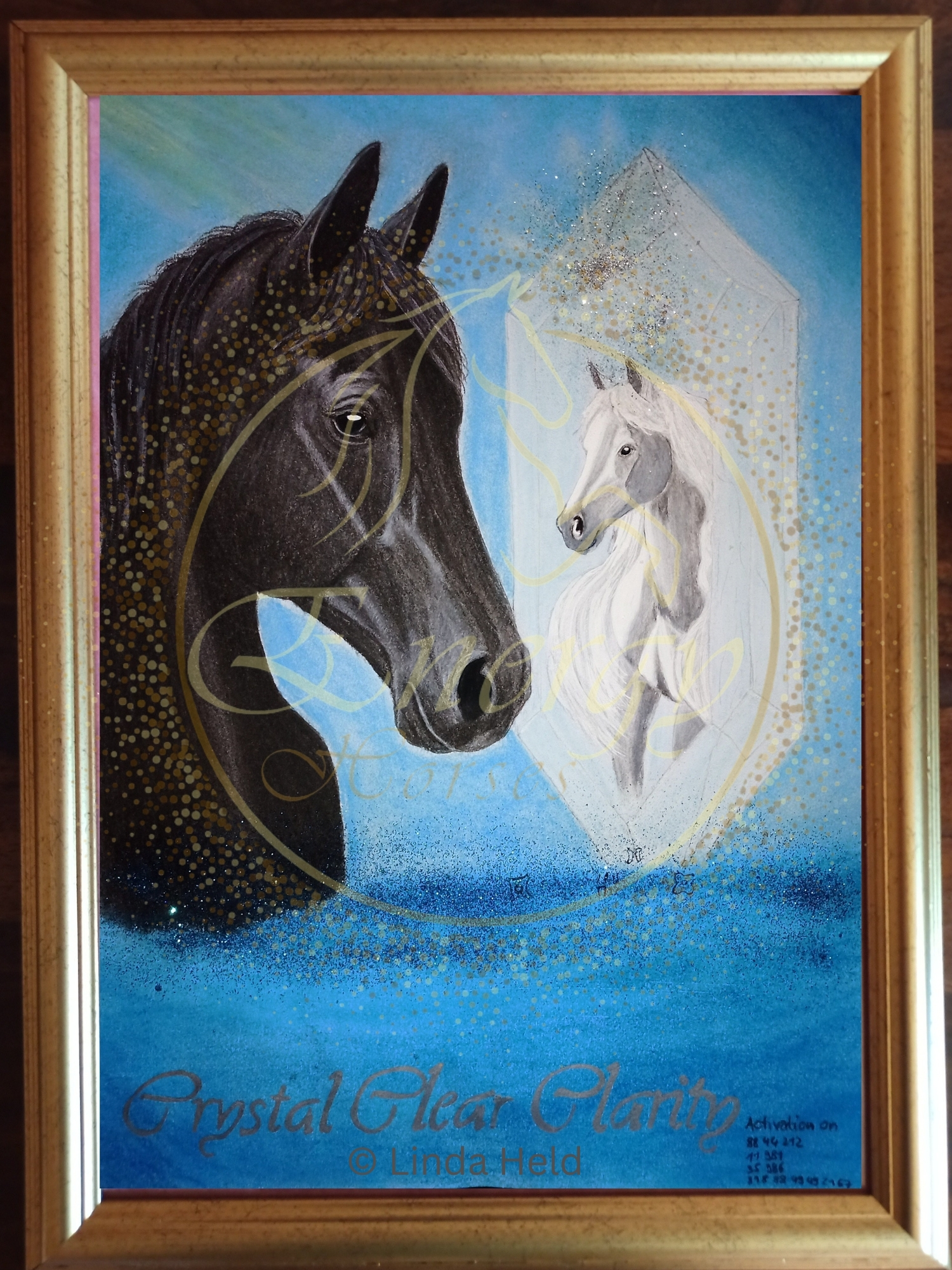 Crystal Clear Clarity Energy Horse- Original in DIN A3 mit Rahmen. Preis 888€, nur nach Absprache (info@lindaheld.com)