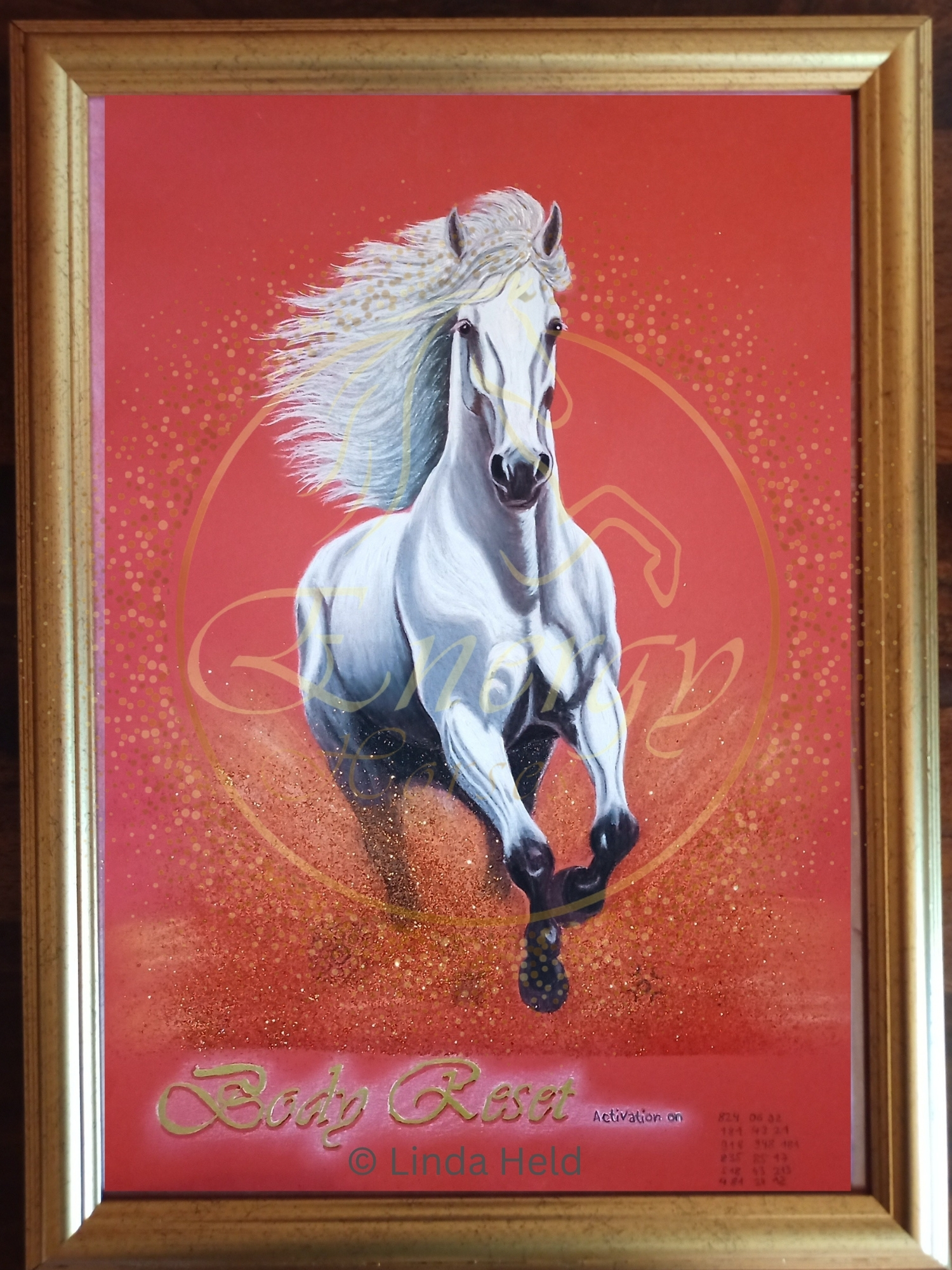 Body Reset Energy Horse - Original in DIN A3 mit Rahmen. Preis 888€, nur nach Absprache (info@lindaheld.com)