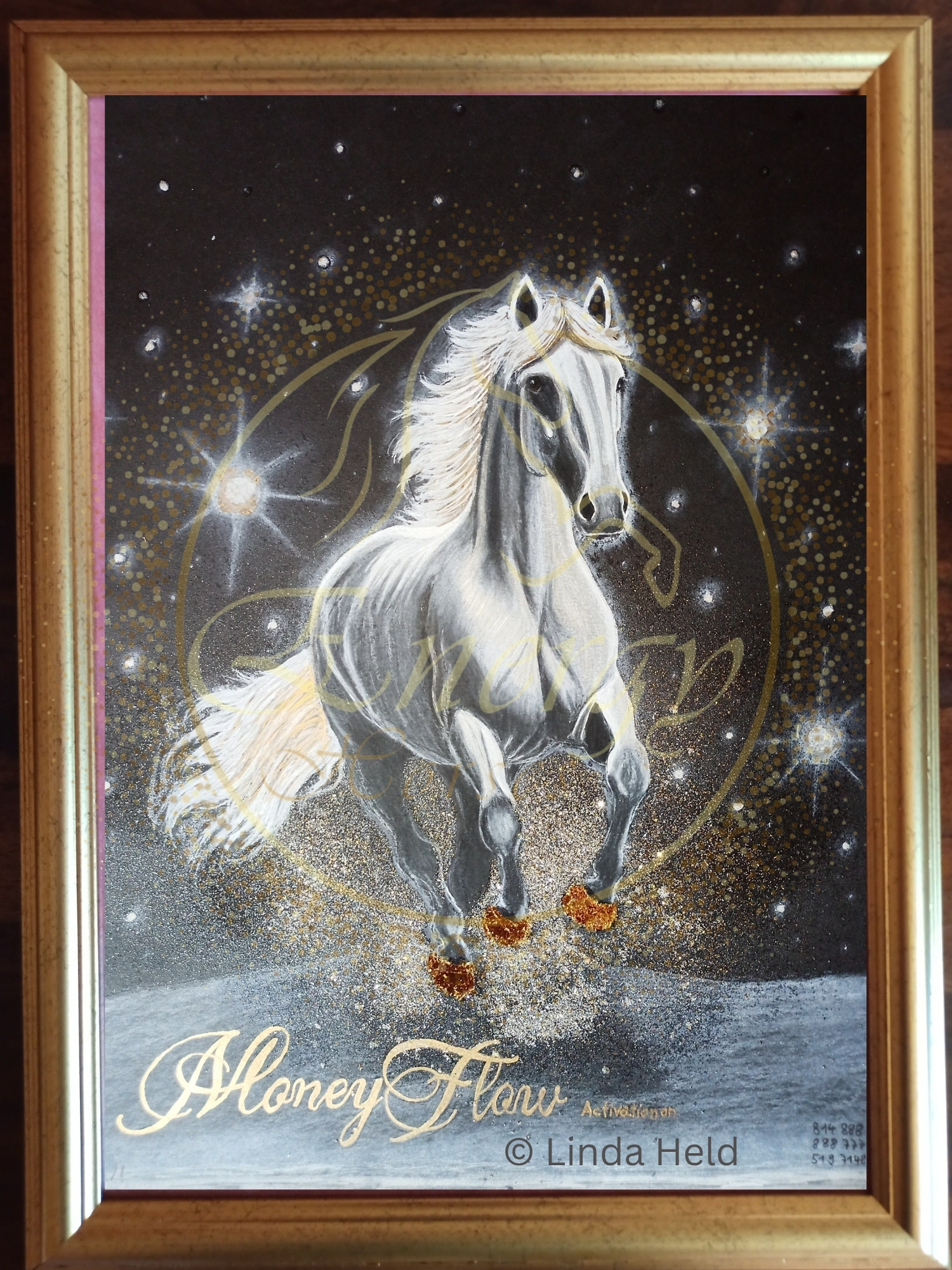 Money Flow Energy Horse - Original in DIN A3 mit Rahmen. Preis 888€, nur nach Absprache (info@lindaheld.com)