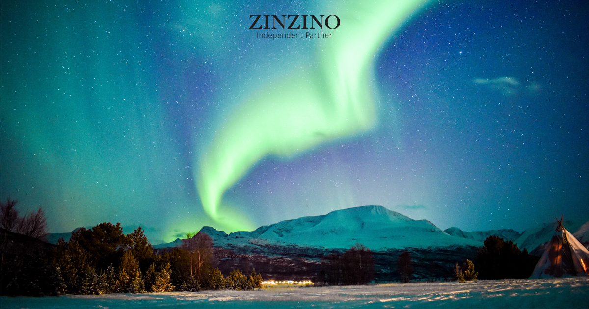 Nordlichter und Berge