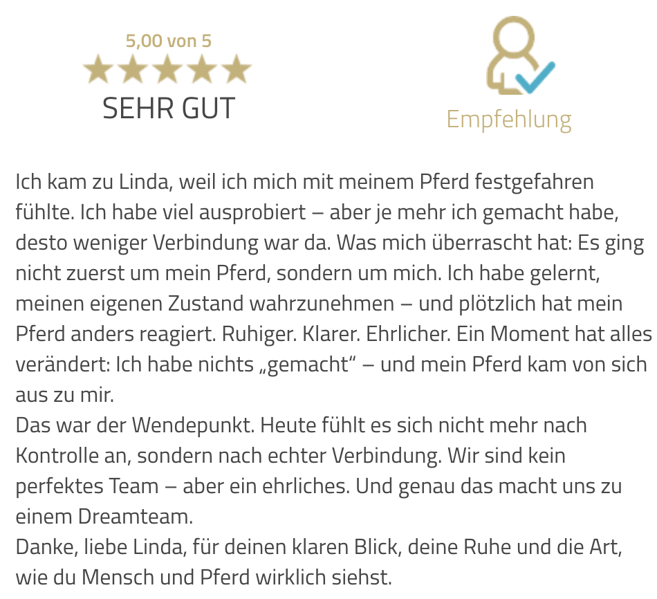 Feedback Liebe der Pferde