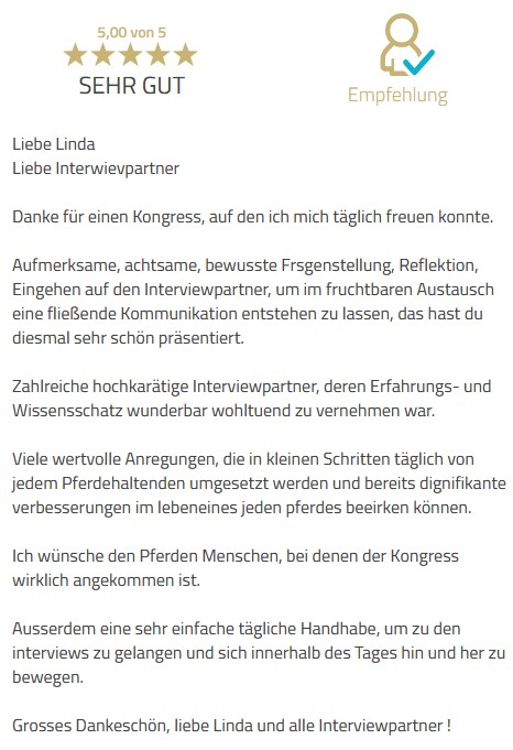 Feedback Liebe der Pferde