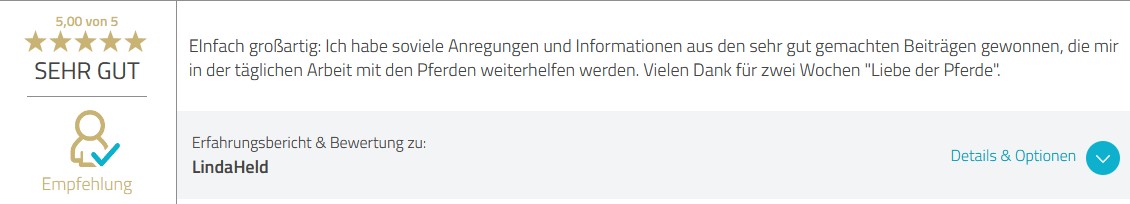 Feedback Liebe der Pferde