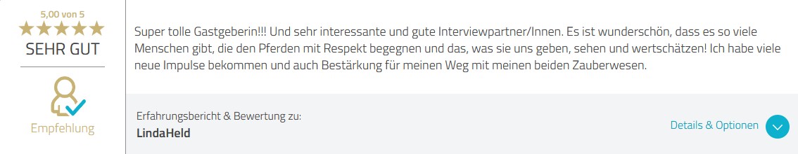 Feedback Liebe der Pferde