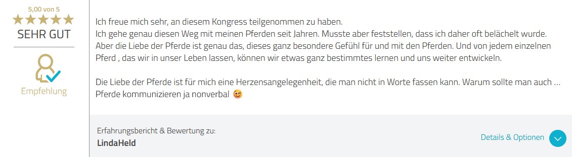 Feedback Liebe der Pferde