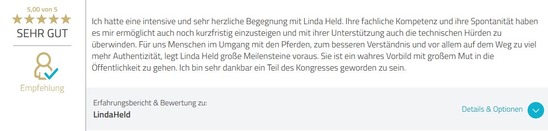 Feedback Liebe der Pferde