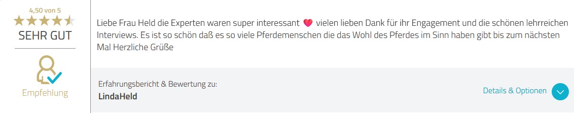 Feedback Liebe der Pferde