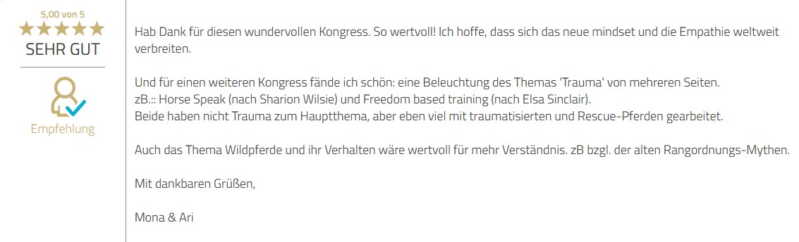 Feedback Liebe der Pferde